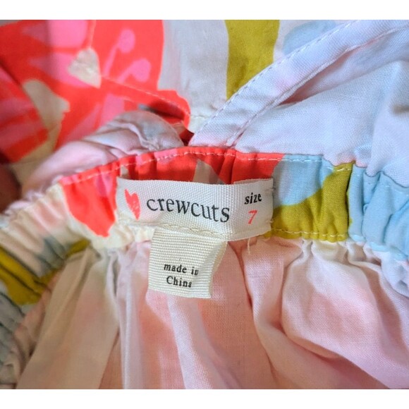 J Crew Crewcuts Flutter Sleeve Pink Blue Floral Dress Kids Girls Size 7 - Picture 8 of 8